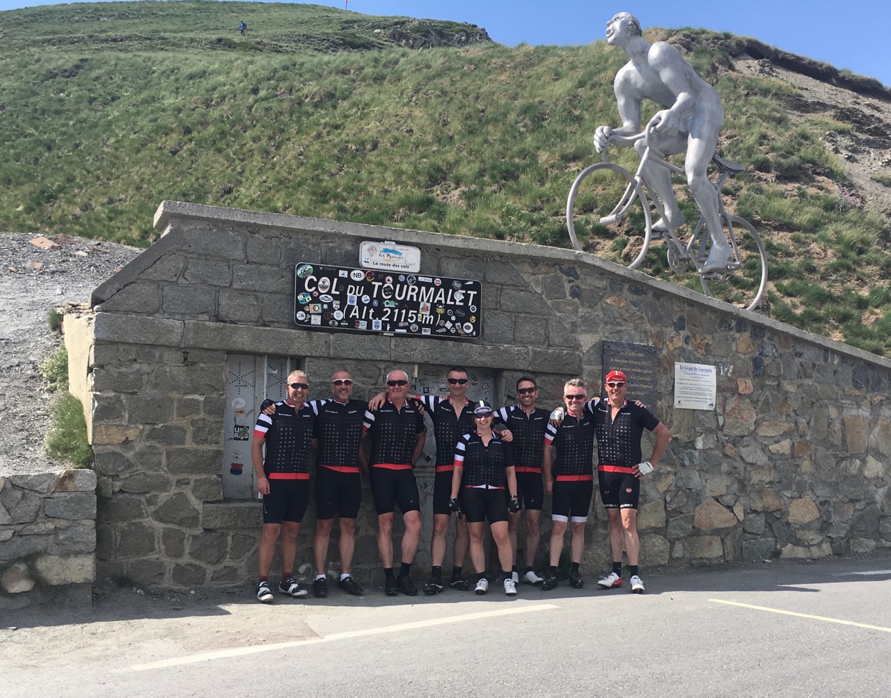 Marshfield Team at top of Col Du Tourmalet